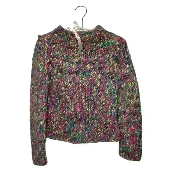 David Brooks Vintage Wool Blend Rainbow multi-colored knit sweater size Small - Picture 3 of 6